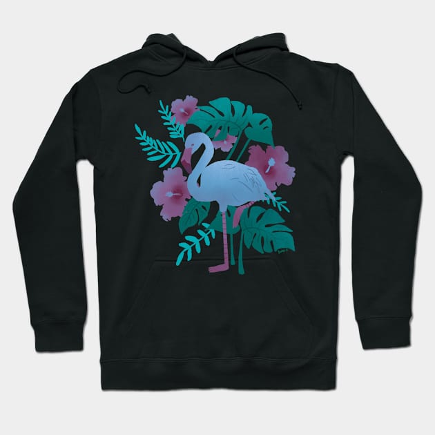 Flamingo: Midnight Paradise Hoodie by Booneb